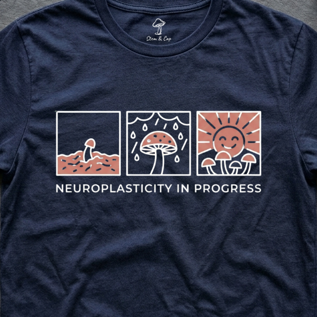 Neuroplasticity in Progress tee in Navy (card crop)