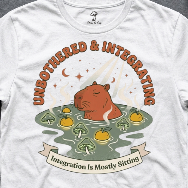 Unbothered & Integrating tee in White (card crop)