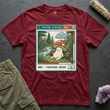 BRB, Touching Grass tee in Cardinal Red, flat-lay