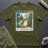 BRB, Touching Grass tee in Olive, flat-lay