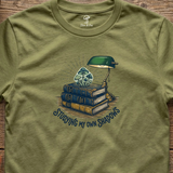 Studying My Own Shadows tee in Olive (card crop)