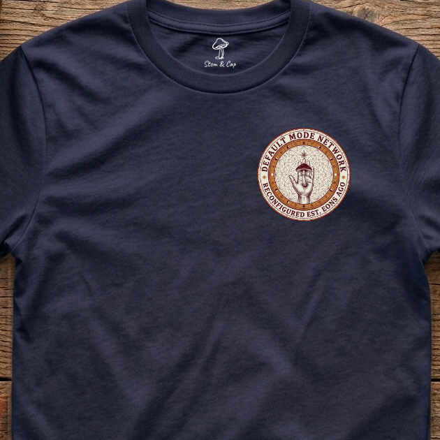 Default Mode Network Reconfigured tee in Navy (card crop)