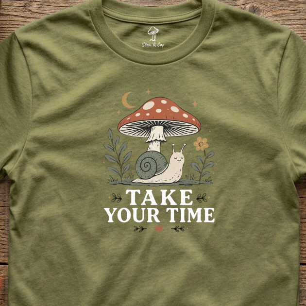 Take Your Time tee in Olive (card crop)