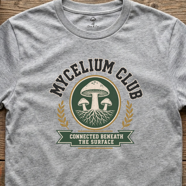 Mycelium Club tee in Sports Grey (card crop)