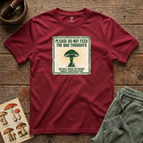 Please Do Not Feed the Bad Thoughts tee in Cardinal Red
