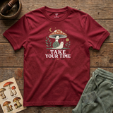 Take Your Time tee in Cardinal Red