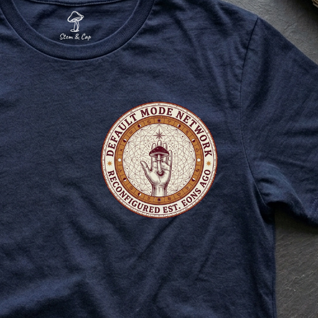 Default Mode Network Reconfigured tee in Navy (card crop)