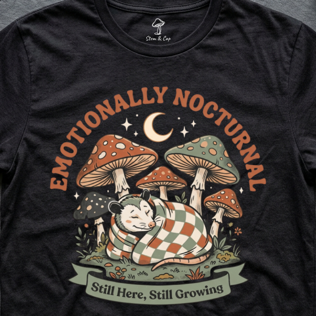 Emotionally Nocturnal tee in Black (card crop)