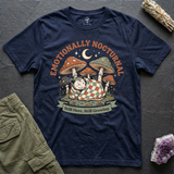 Emotionally Nocturnal tee in Navy, flat-lay
