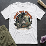 Feral But Healing tee in White, flat-lay