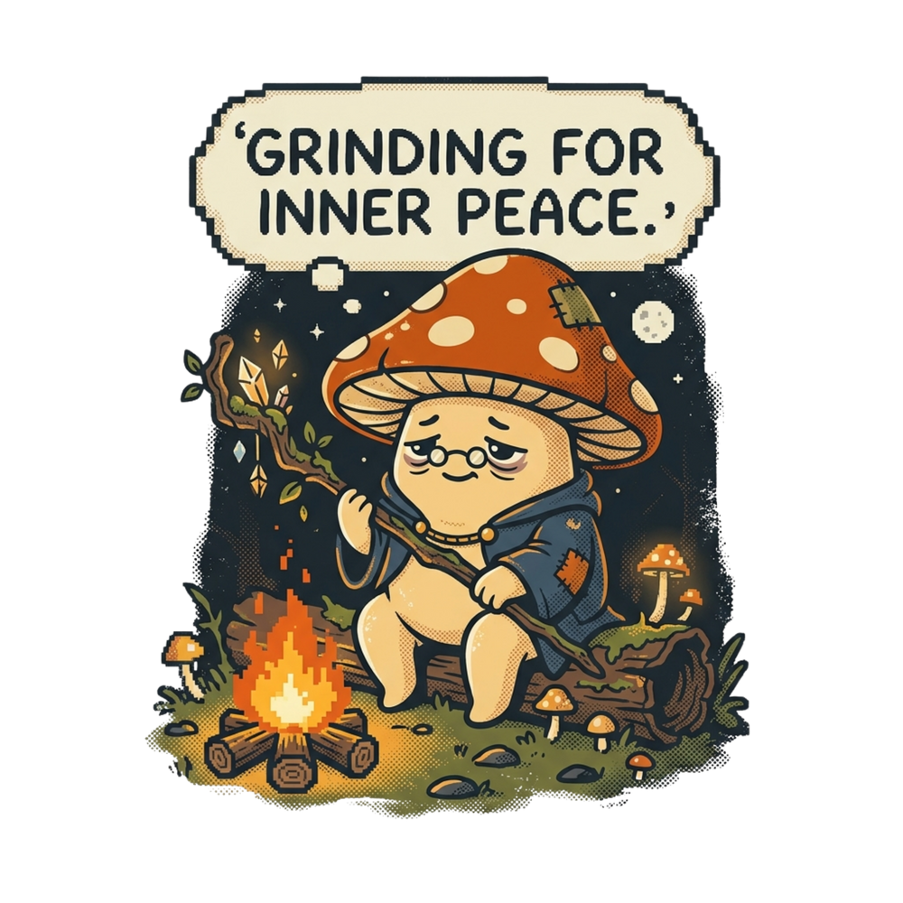 Grinding for Inner Peace T-Shirt artwork