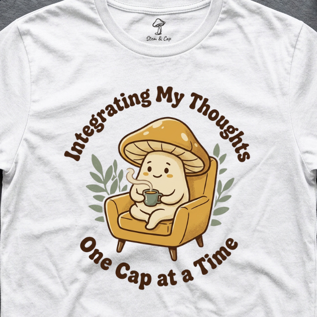 Integrating My Thoughts tee in White (card crop)