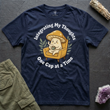 Integrating My Thoughts tee in Navy, flat-lay