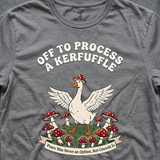 Off to Process a Kerfuffle tee in Sports Grey (card crop)