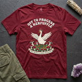 Off to Process a Kerfuffle tee in Cardinal Red, flat-lay
