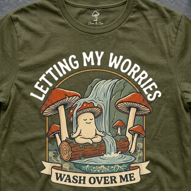 Letting My Worries Wash Over Me tee in Olive (card crop)