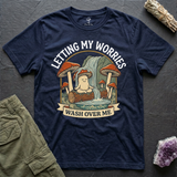 Letting My Worries Wash Over Me tee in Navy, flat-lay