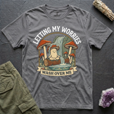 Letting My Worries Wash Over Me tee in Sports Grey, flat-lay