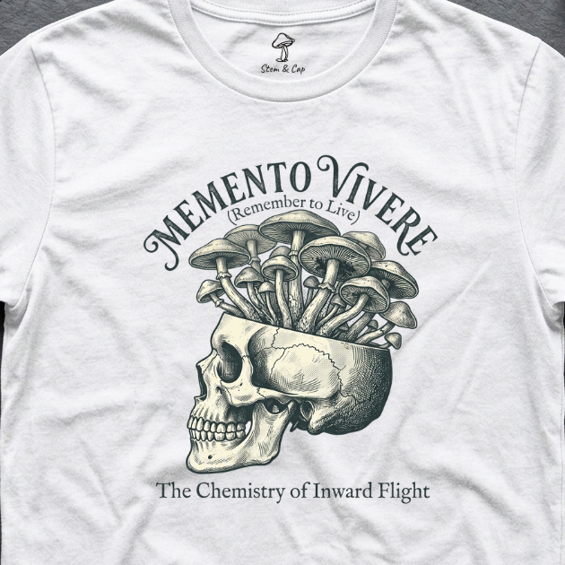 Memento Vivere tee in White (card crop)
