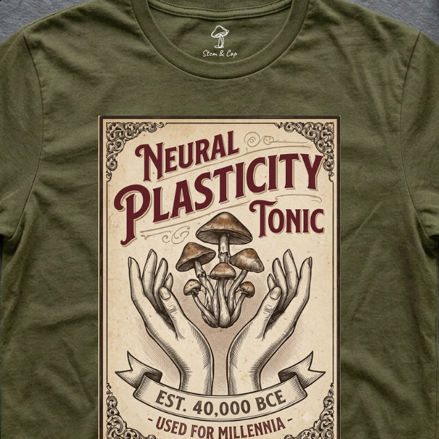 Neural Plasticity Tonic tee in Olive (card crop)