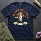Received the Calling tee in Navy, flat-lay