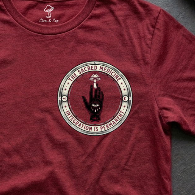 The Sacred Medicine tee in Cardinal Red (card crop)