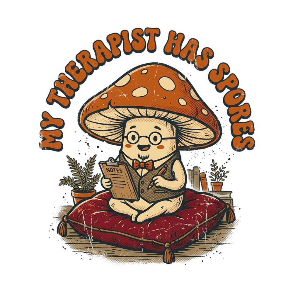 My Therapist Has Spores T-Shirt artwork
