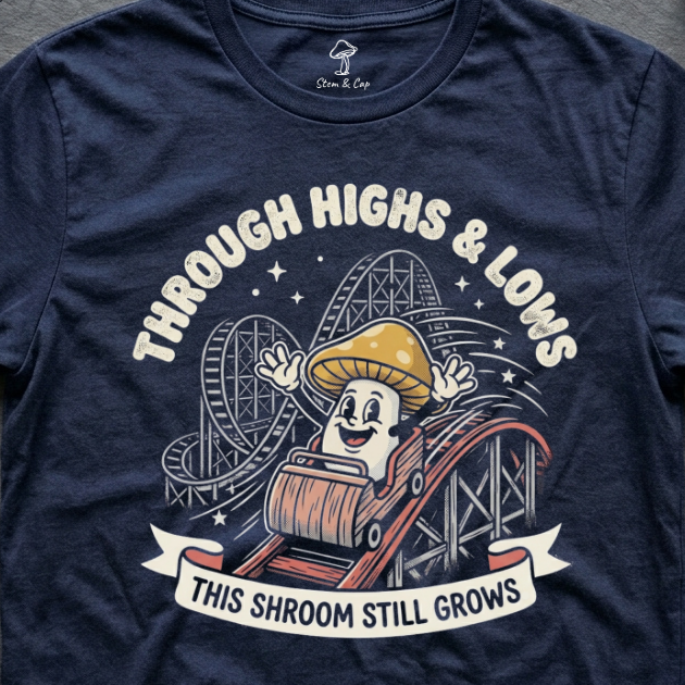 Through Highs & Lows tee in Navy (card crop)