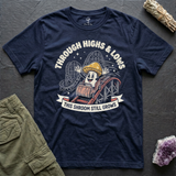 Through Highs & Lows tee in Navy, flat-lay