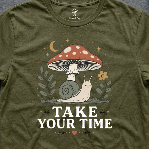 Take Your Time tee in Olive (card crop)