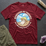 Witnessing My Thoughts tee in Cardinal Red, flat-lay