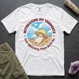 Witnessing My Thoughts tee in White, flat-lay
